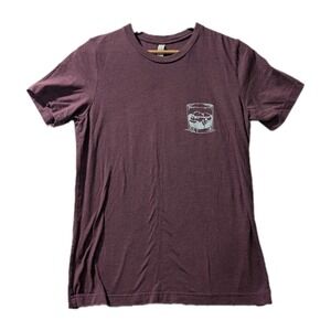 Bella + Canvas Whiskey Glass Ice Skulls Tee M Maroon Graphic Shirt USA Strong
